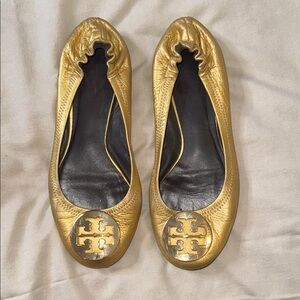 Tory Burch Gold Ballet Flats